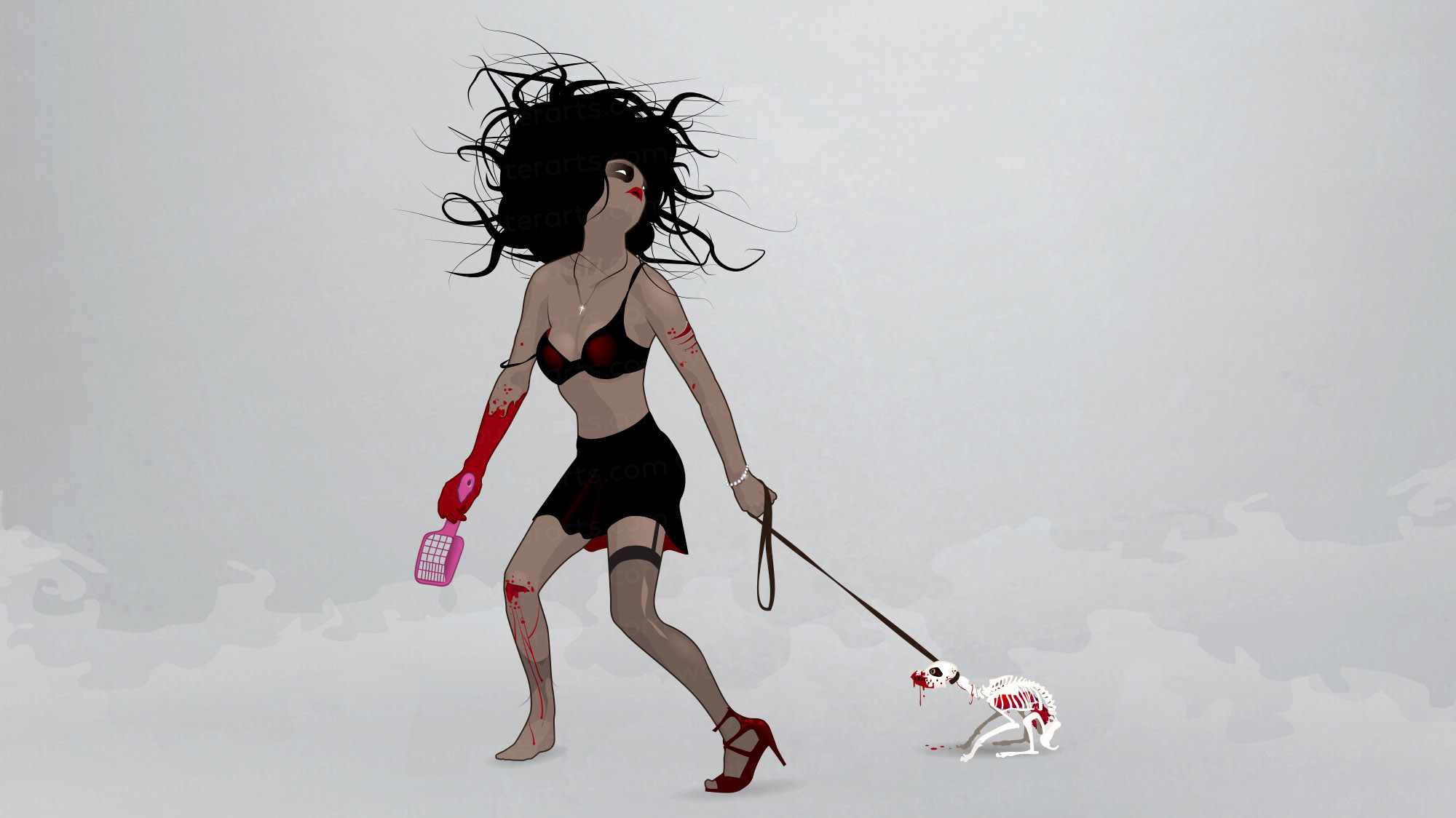 Happy zombies — illustration by Wouter Arts