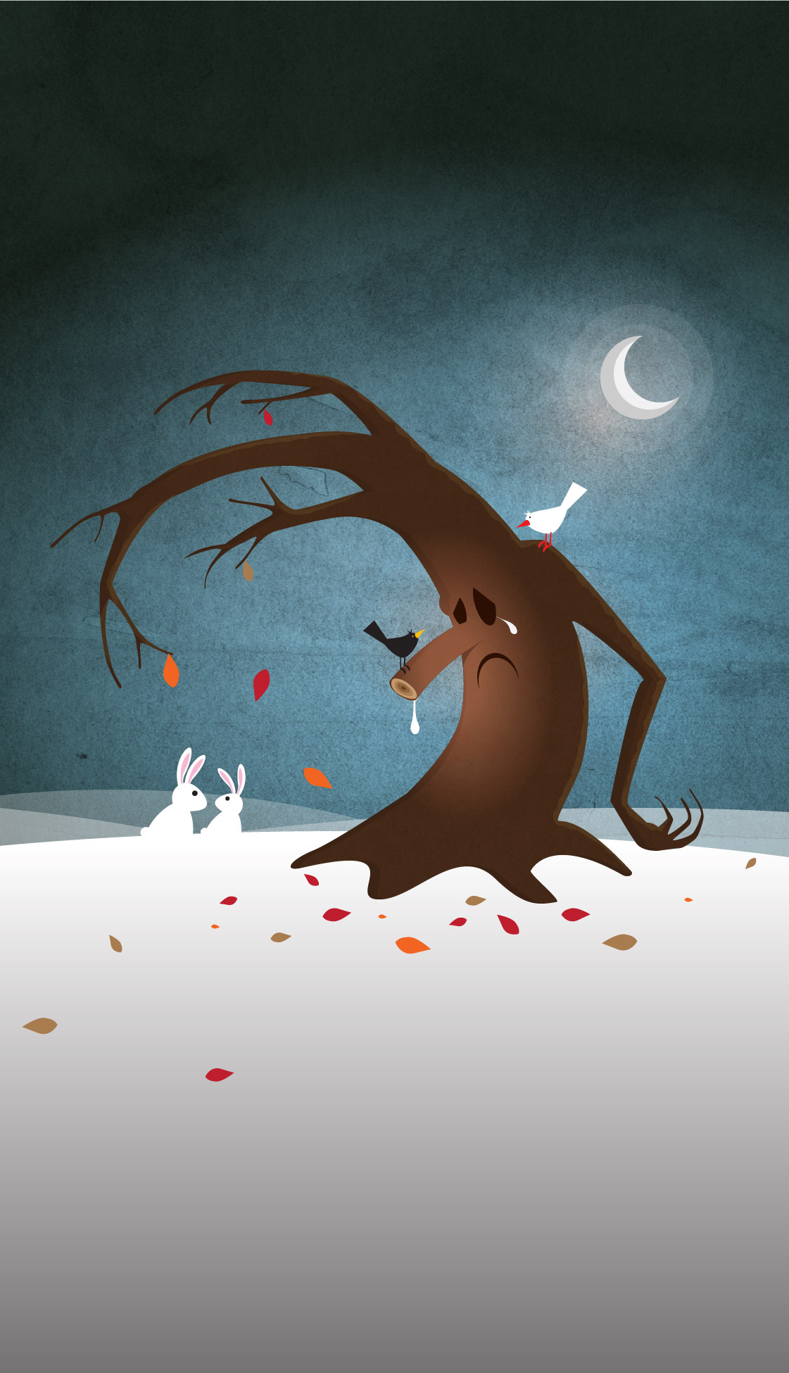 Sad tree — illustration by Wouter Arts